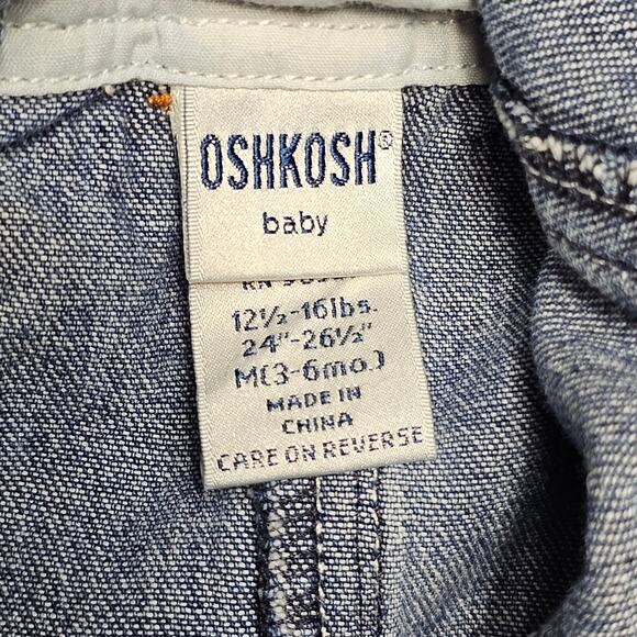OshKosh Overalls Size 3-6 mo Vintage Fall Squirrel Embroidered Bib Style Pants - Picture 6 of 8